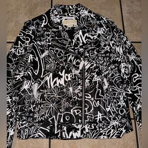 Michael Kors graffiti moto jacket size M